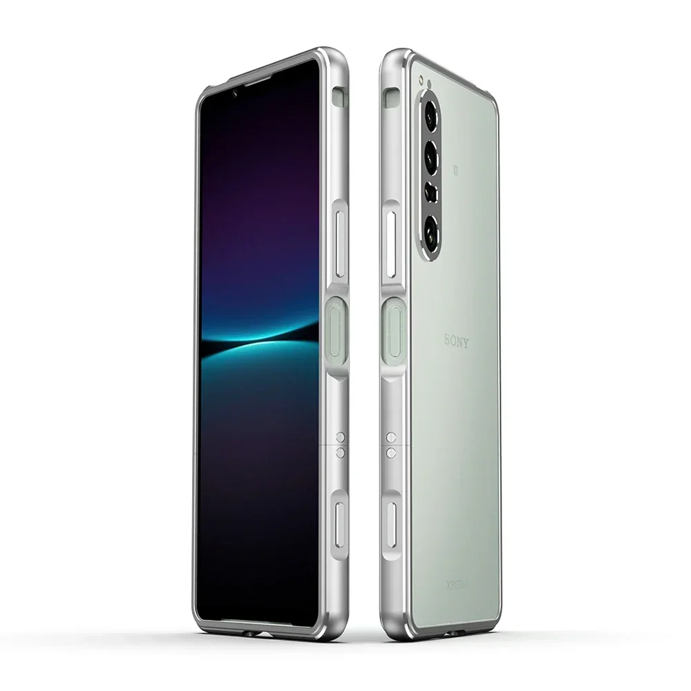 Фото Легкий металлический бампер для Sony Xperia 1 VI, ультратонкая рамка, 1 В, 5 В, 10 В, чехол с защитой от царапин + защитная крышка для объектива камеры №2