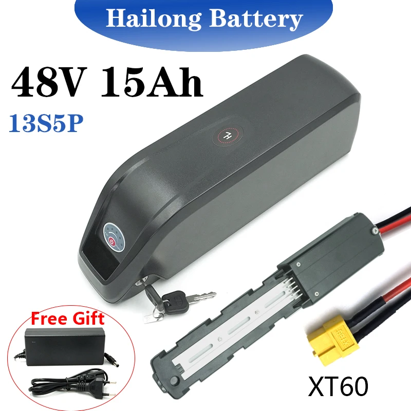 Аккумулятор для электровелосипеда Hailong 48 В 15 Ач 13S 5P XT60 30 А BMS 750 Вт 1000