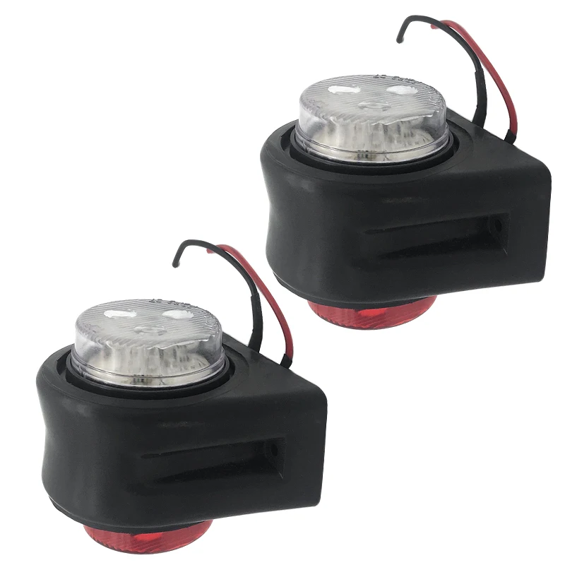 

2PCs Wearproof Auto Side Marker Lights 12LED 10-30V Flat Lamp Indicator for Car Bus Truck Trailer Lorry Side Marker Light