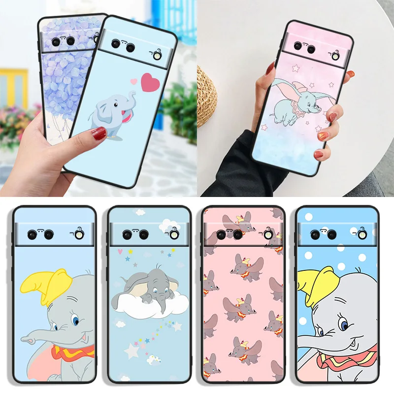 

Pretty Dumbo Shockproof Cover for Google Pixel 7 6a 6 Pro 5 4 4A XL 5G Black Phone Case Shell Soft Fundas Capa