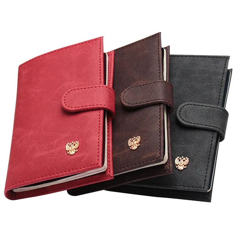 

Russia Passport Case PU Leather Retro Hasp Passport Cover Double Headed Eagle Travel Wallet for Documents Card Holder Men Women