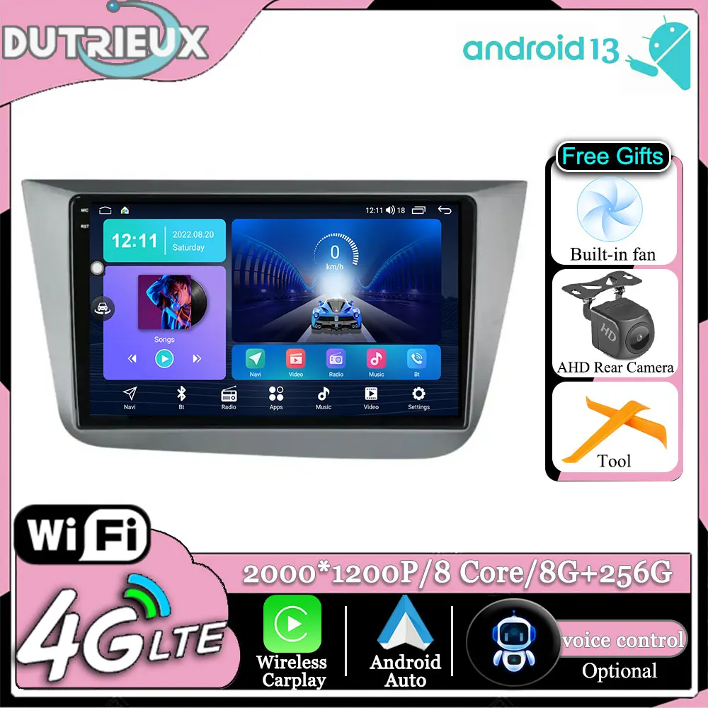 

Android 13 For Seat Altea 5P 2004-2015 Toledo 5P III 3 2004 - 2009 Auto Multimedia Stereo Radio Video Player Car GPS Navigation