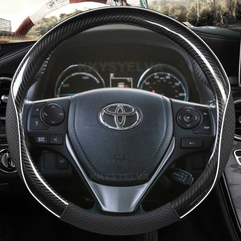 

Чехол рулевого колеса автомобиля углеродное волокно для Toyota RAV4 2013-2019 Corolla 2013-2017 Scion iM 2016 Auris 2013-2016, автомобильные аксессуары