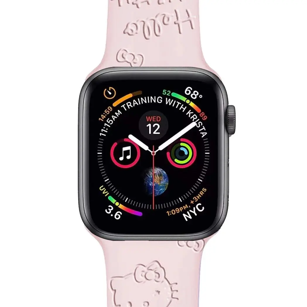 Спортивный ремешок HelloKitty для Apple Watch Band 44 мм 40 38 42 41 45 фоторемешок iwatch series 7 6 5 4 3SE |