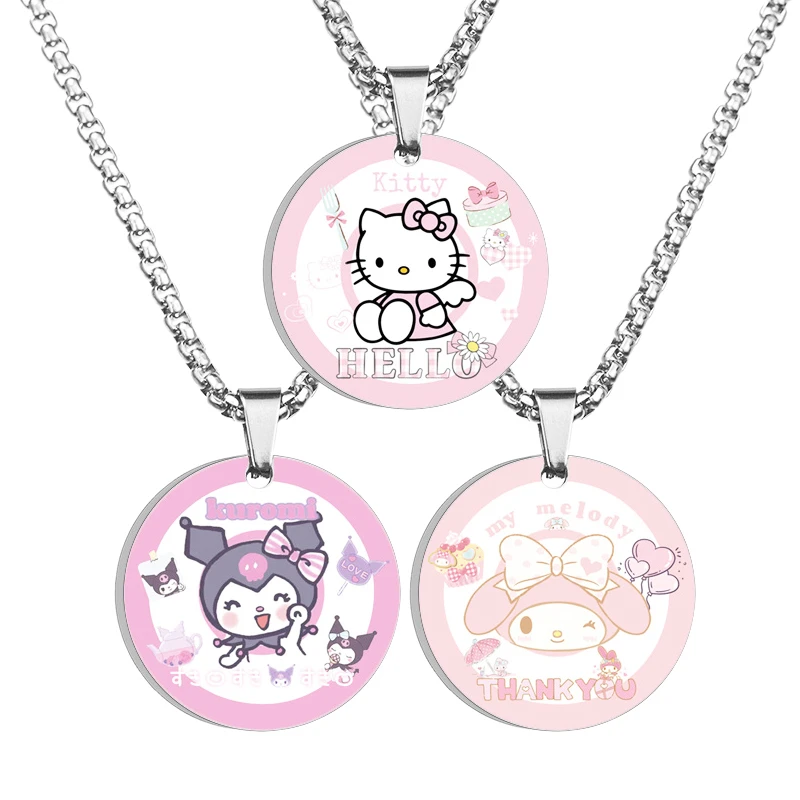 

Sanrio HelloKitty MyMelody Cinnamoroll сплав ожерелье Kawaii аниме цепочка до ключиц Y2K кулон для пары девушки аксессуары подарок