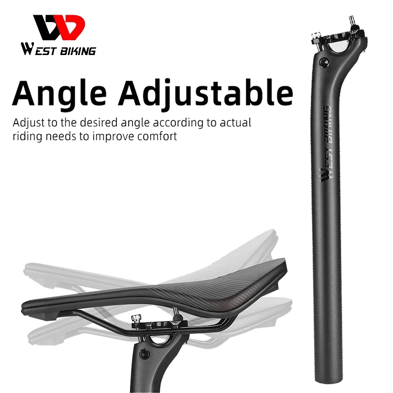 

WEST BIKING T700 Carbon Setback Seatpost 20mm Offset 27.2mm/30.8mm/31.6mm Lightweight Carbon Tube Speed For MTB Raod Bike Parts
