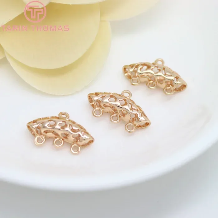 (2742) 6 шт. 16 8x11 мм 24-каратное золото с покрытием из латуни подвески разъем высокое