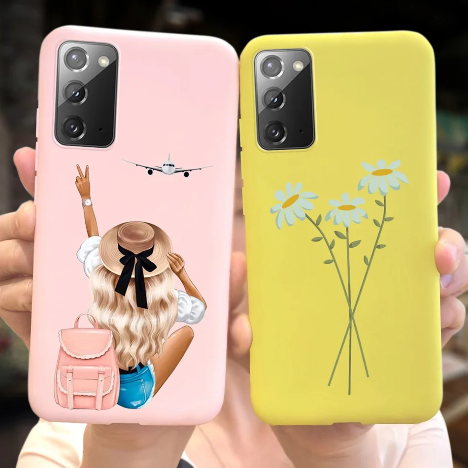 Модный мягкий силиконовый чехол для Samsung Galaxy Note 20 / Ультраяркий ярких цветов