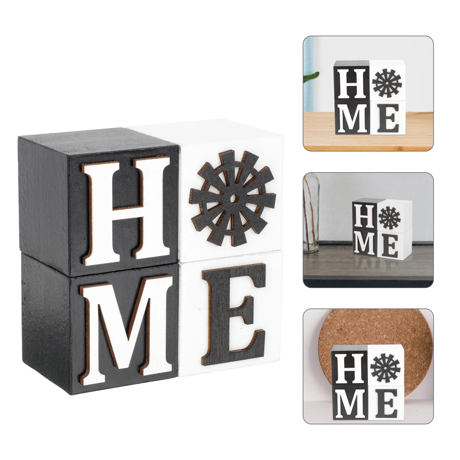 

Home Block Signs Sign Farmhouse Word Rustic Letter Tiered Tray Blocks Freestanding Decor Box Tabletop Wooden Decorations Free