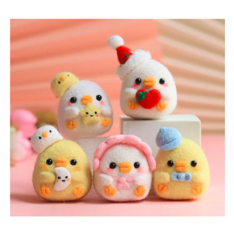 

Cartoon Duck wool needlepoint kit wool felt needle felting decoration craft needlecraft DIY handmade