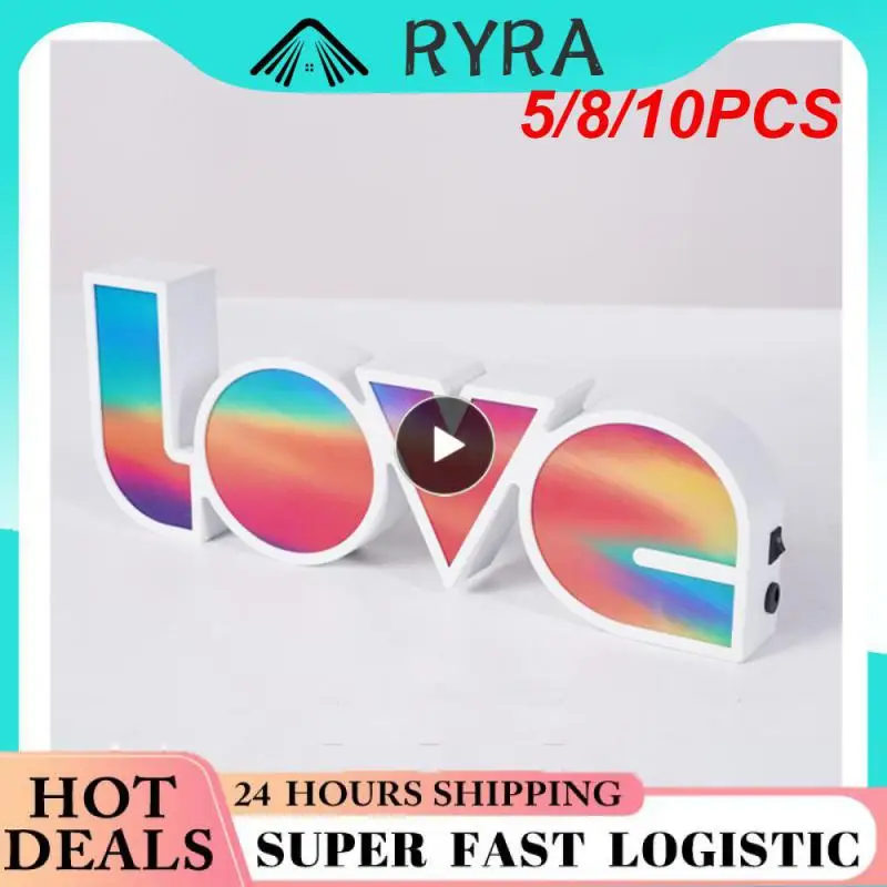 

5/8/10PCS Romantic Led Decorative Light Valentine's Proposal Lamp Indoor Decorative Nights Lamps LED Night Light 3D Love Wedding