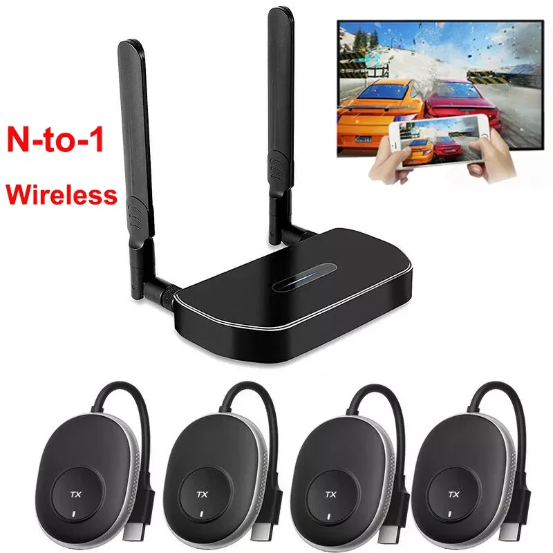 

Wireless HDMI Transmitter Receiver HD 1080p Wireless Display Dongle Extender Plug and Play Streaming Phone Laptop PC To TV