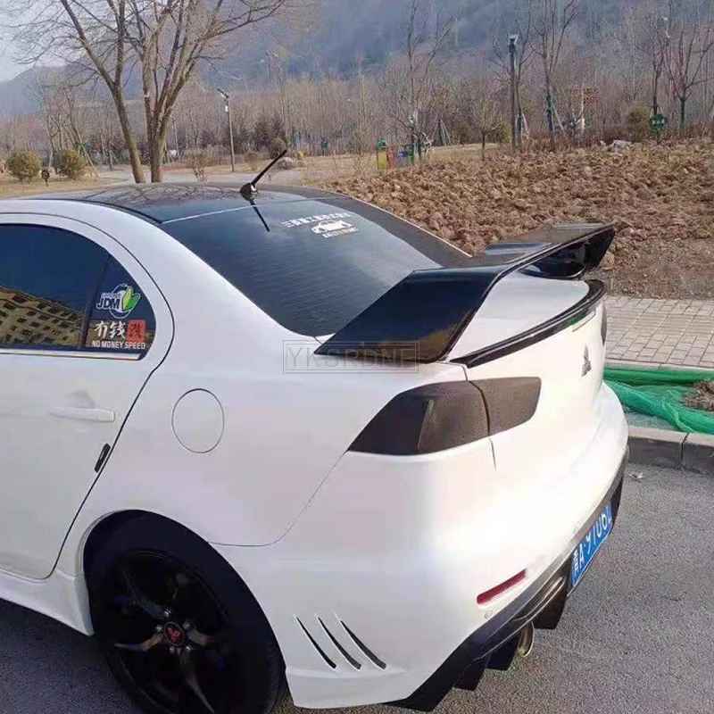 Для Mitsubishi LANCER EVO черный спойлер 2008-2015 ABS материал грунтовка цвет автомобиля
