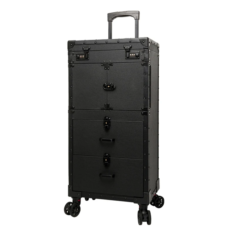 

New Men large capacity Trolley Cosmetic case Rolling Luggage,Nails Makeup Toolbox,Multi-layer Beauty Salons Trolley Suitcases