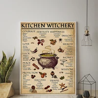 kitchen witchery funny posters and prints decoration canvas wall pictures home decor witches magic knowledge art painting gifts