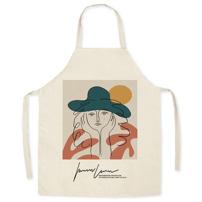 

Linen Modern Creative Apron Home Hotel Sling Apron Anti-fume Apron Kitchen Cooking Accessories Apron Supports Customization