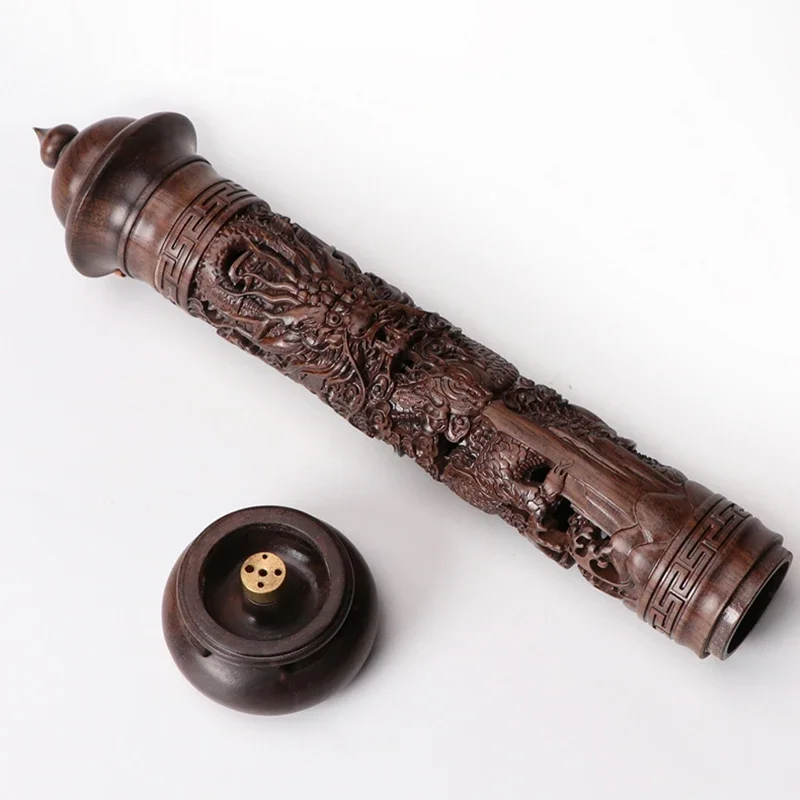 Курильница с выдолбленной резьбой сандаловое дерево поделки из дерева подставка