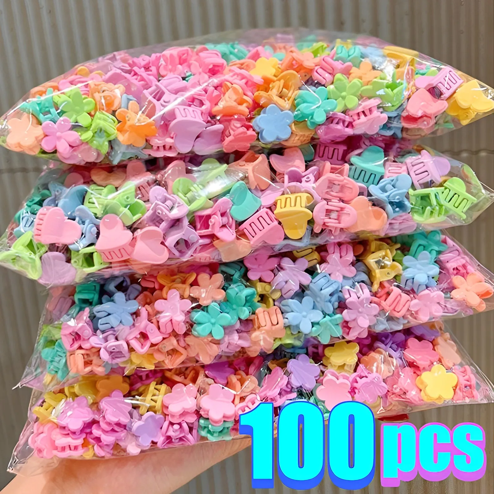 Милые маленькие заколки-Крабики для девочек Красочные заколки волос с цветами и