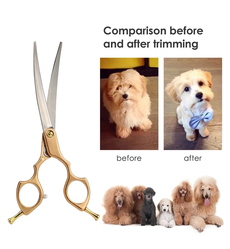 6 5 &quotИзогнутые Ножницы для груминга собак 440C уход за домашними животными из