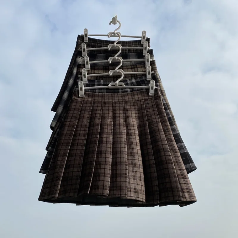 

Новая летняя юбка весна-осень плиссированная клетчатая юбка с высокой талией трапециевидная короткая юбка Корейская версия Женская Студенческая шерстяная