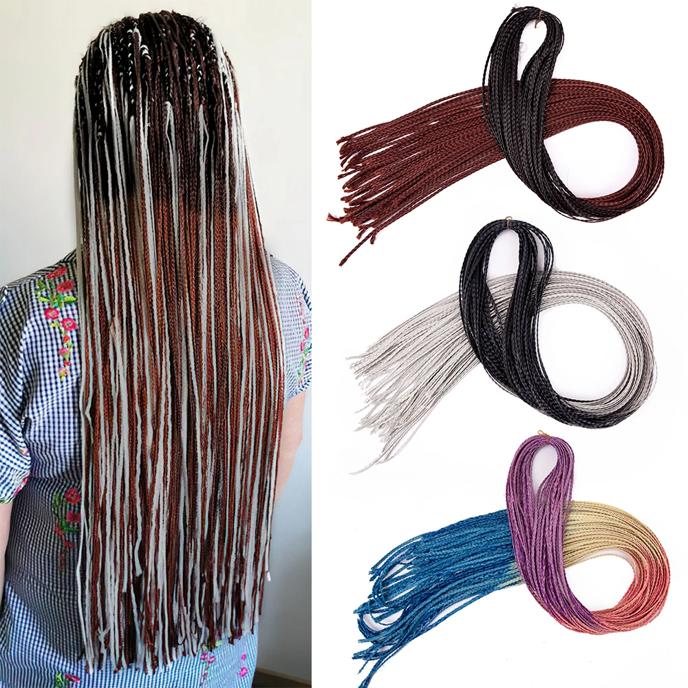 

76Cm Synthetic Long Micro 3X Pre-Looped Synthetic Zizi Braids 100G Thin Small Box Braid Crochet Twisted Braiding Hair Extension