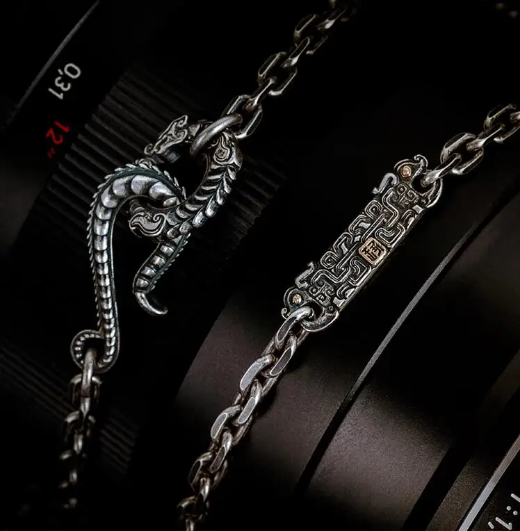 Браслет Taotie из тайского рога с узором | Резанный оригинальный браслет ручной