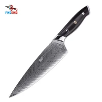 findking kitchen knife 67 layers damascus steel 8 inch sharp chef cleaver slicing pro sashimi sushi ebony handle damascus knife