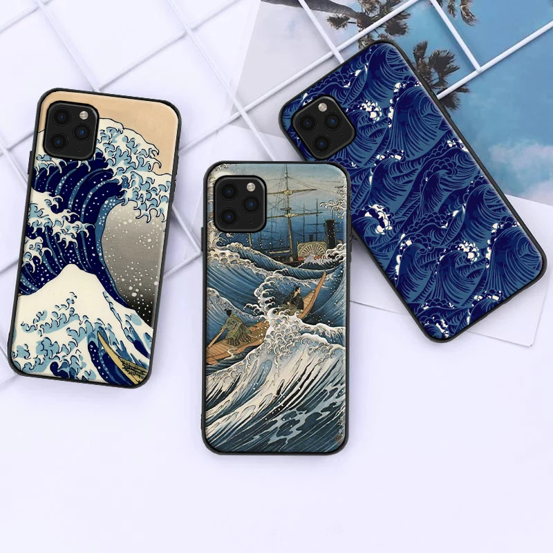 

The Big Wave Phone Case For iPhone 6 6S 7 8 Plus 11 12 13 Pro XS MAX 12 13Mini X XR SE 2020 Funda Back Cover Soft Carcasa