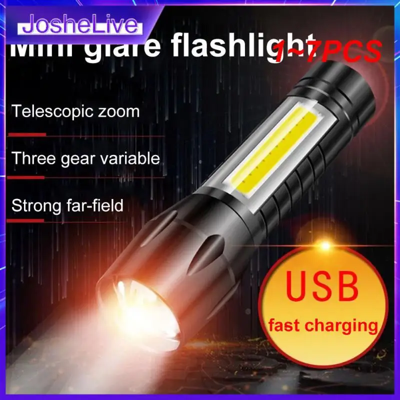 

Высокомощный перезаряжаемый светодиодный фонарик, миниатюрный фонарь с зумом, уличный фонарь для кемпинга, водонепроницаемый тактический фонарь, 1 ~ 7 шт.