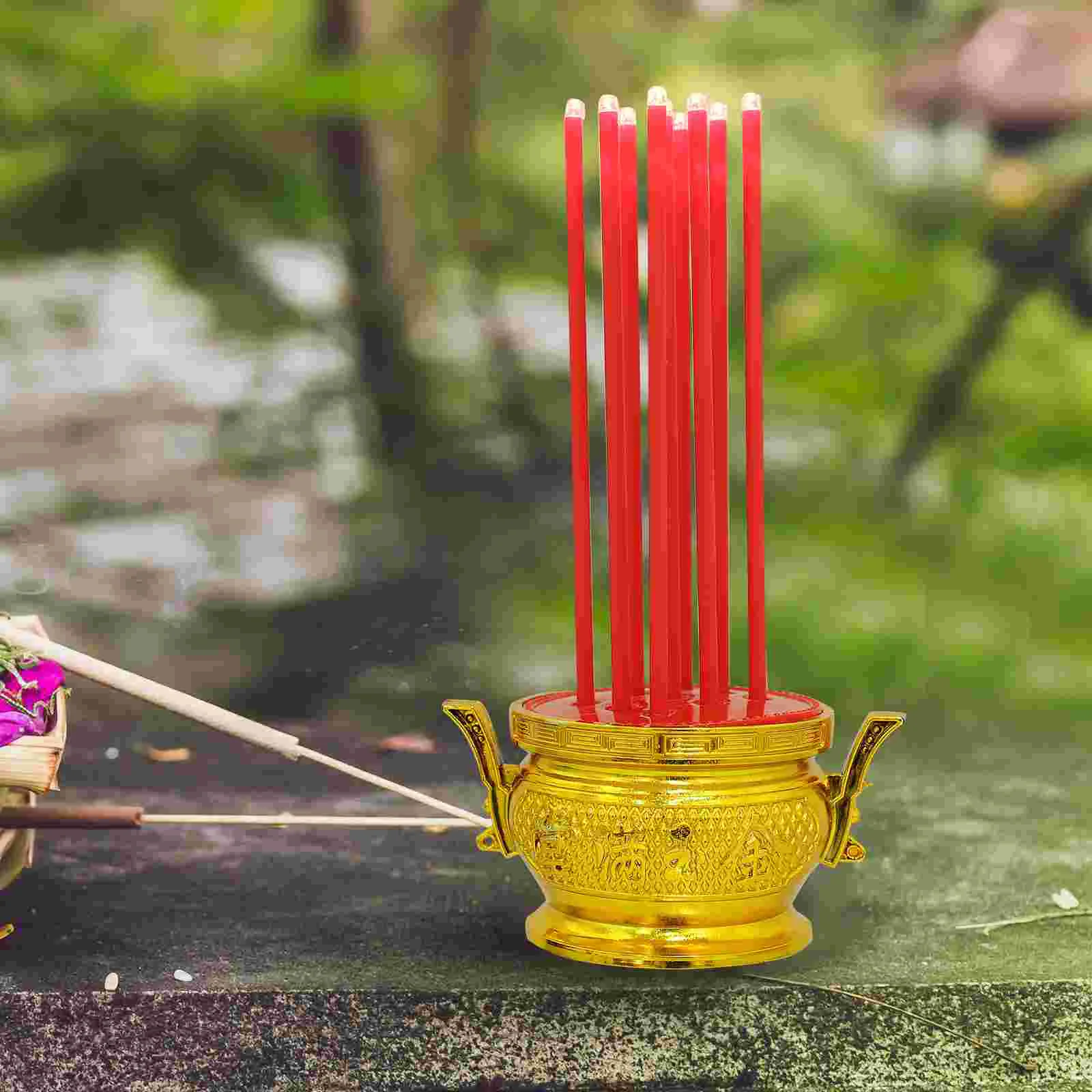 

Led Burnerelectronic Censer Electricsmokeless Altar Reusable Sacrifice Chinesehomelamp Decorative Stick Portable Supplies