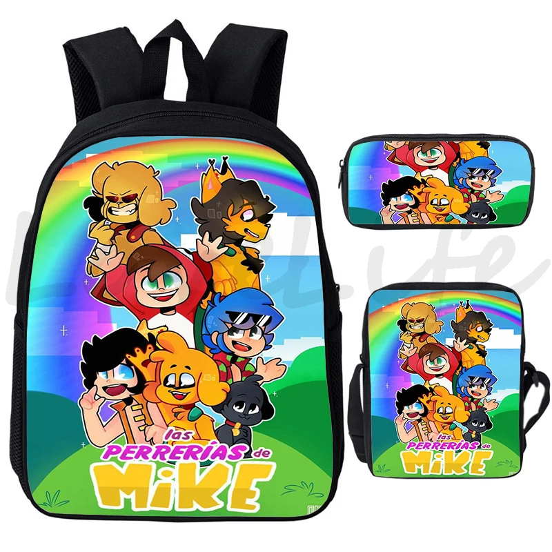 

Mikecrack Compadretes Backpack for Boys Girls Cartoon Mikecrack 3D Print Schoolbags 3Pcs/set Bookbag Teenager Laptop Knapsack