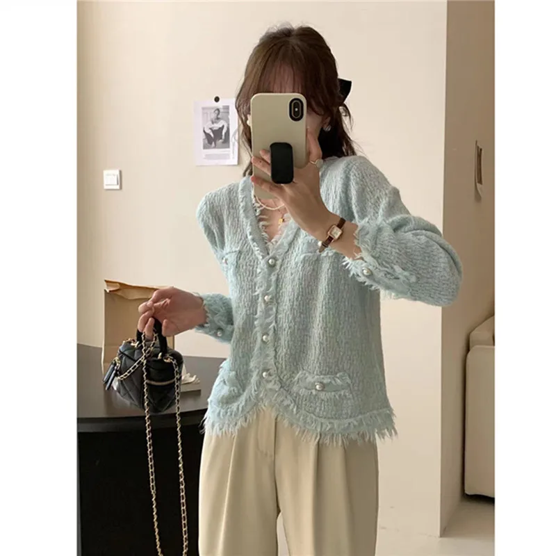 

Женская куртка весна-лето 2023, Новый Модный Французский элегантный женский кардиган с бахромой, бесплатная доставка