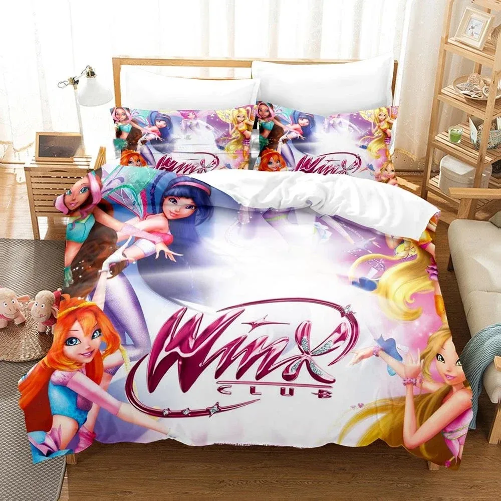 Winx розовый пододеяльник для девочек наволочка 3D комплект постельного белья