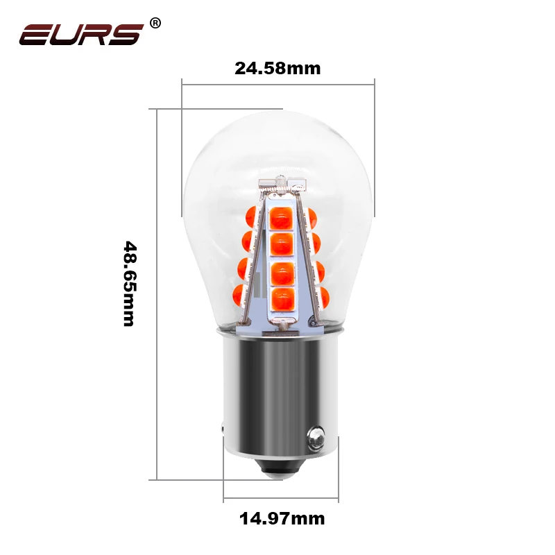 Светодиодсветодиодный лампы EURS 1156 BA15S P21W LED 1157 BAY15D P21/5W для указателей поворота