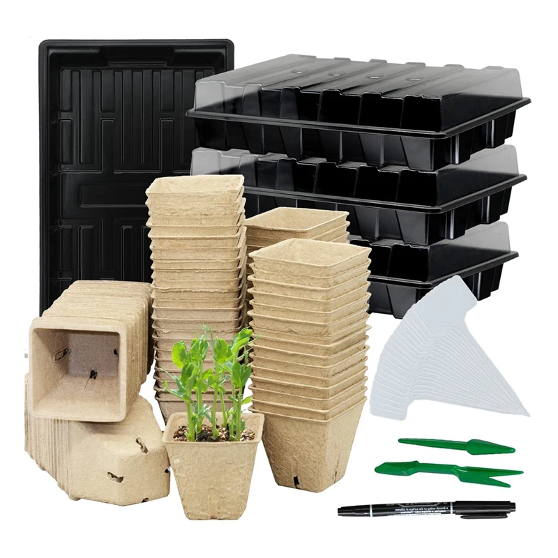 

Seed Starter Kit For Seedlings Seed Starter Tray, Including Biodegradable Seed Starter Pods,Growing Trays & Plant Labels