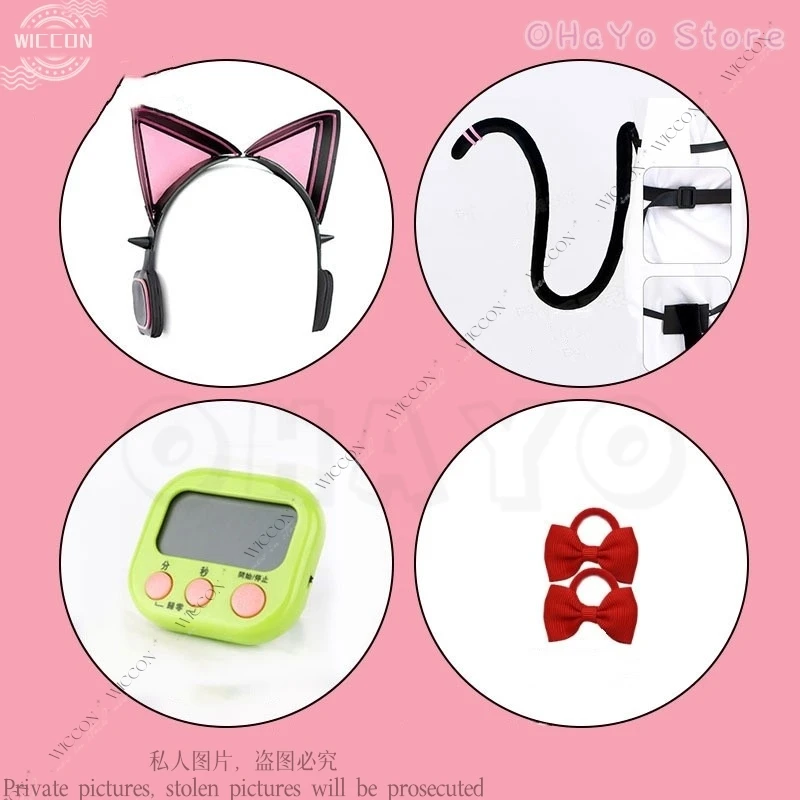 Saiba Midori Momoi аниме игра синий архив косплей костюм парик аура кошачьи уши хвост