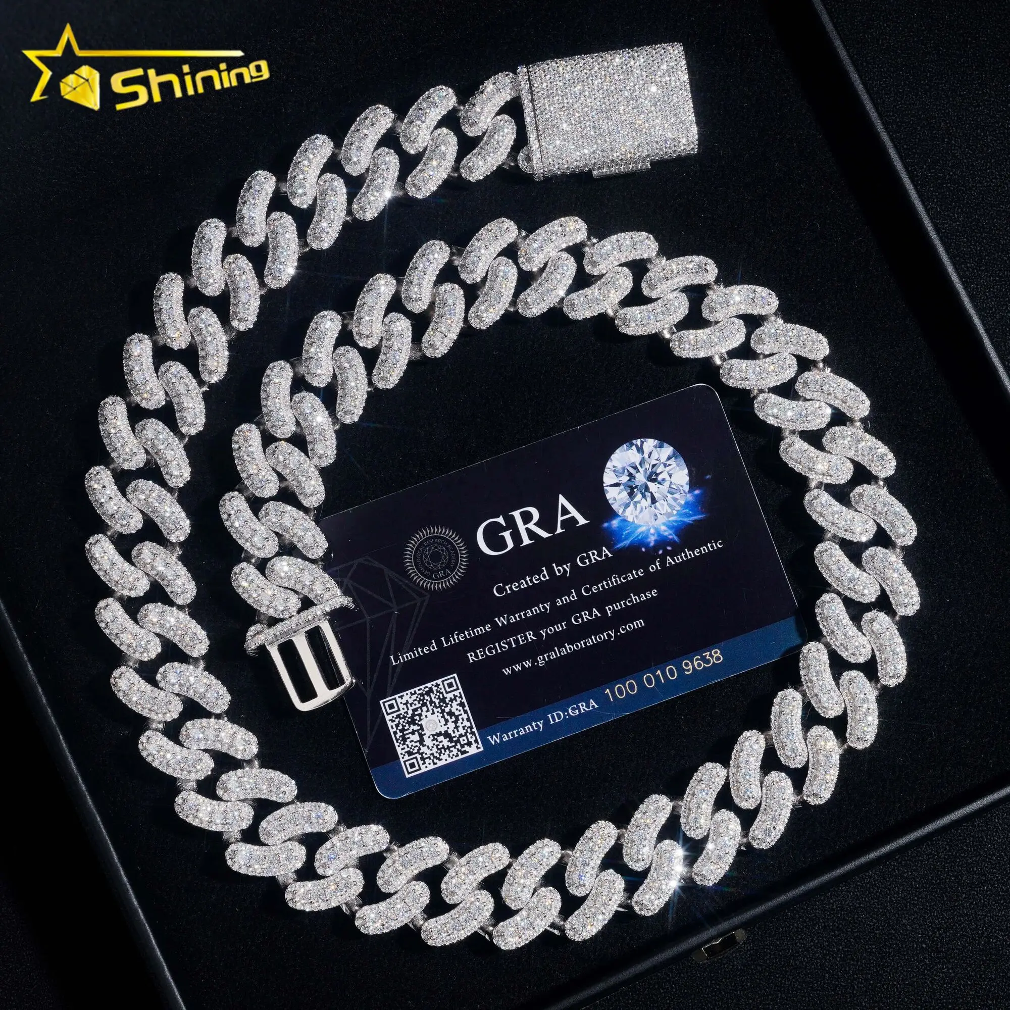 Ожерелье из серебра 925 пробы с бриллиантами 20 мм