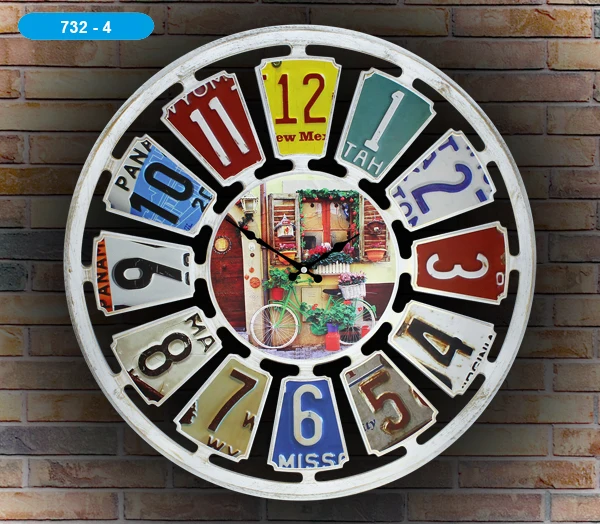 

Galaxy Living Room Series Bicycle Wall Clock 732-4