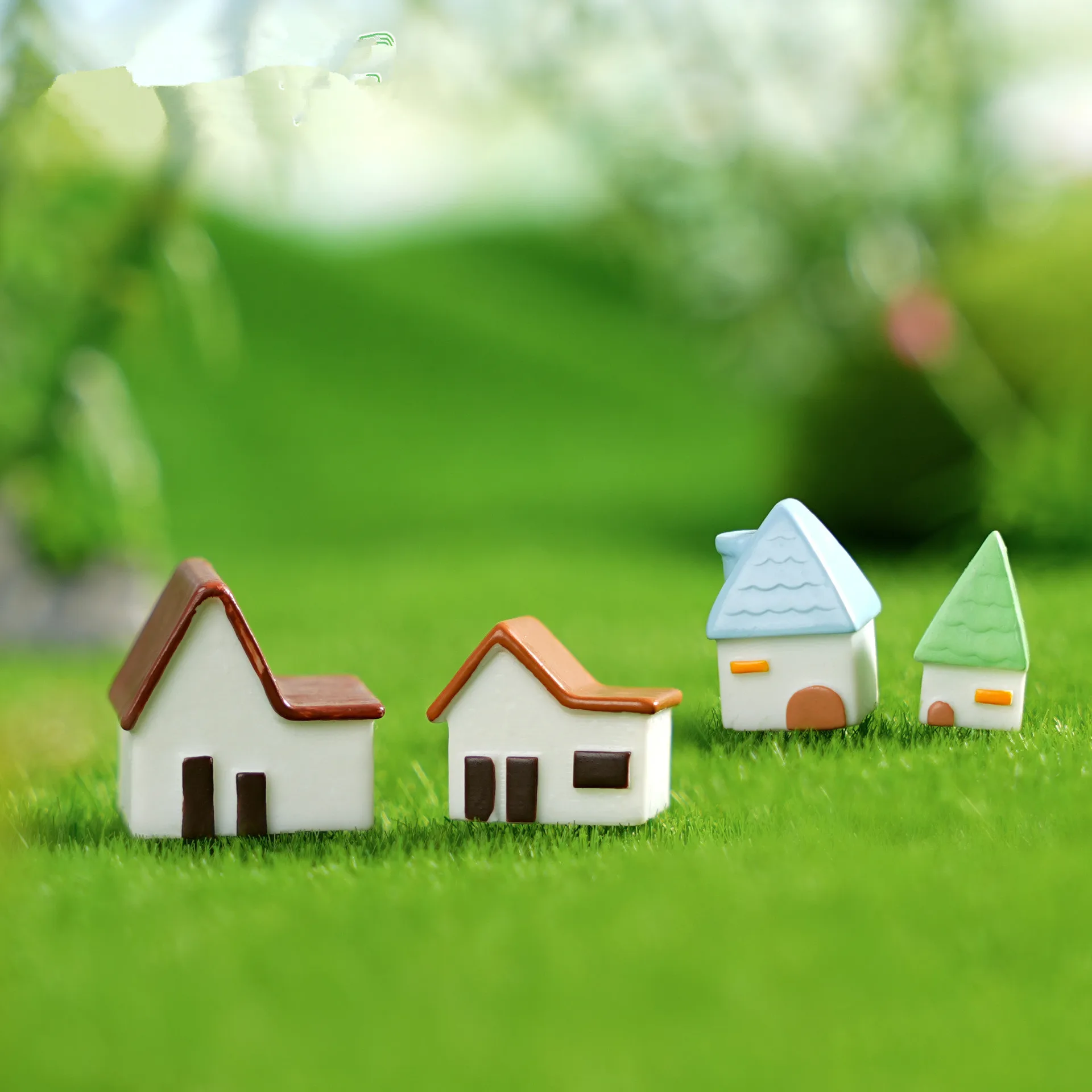 Статуэтка миниатюрный милый мини-домик из смолы микро пейзажные украшения для