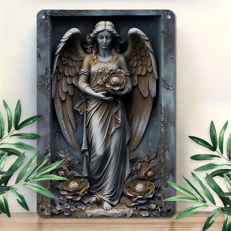 Винтажные алюминиевые жестяные таблички Ангел простая установка с