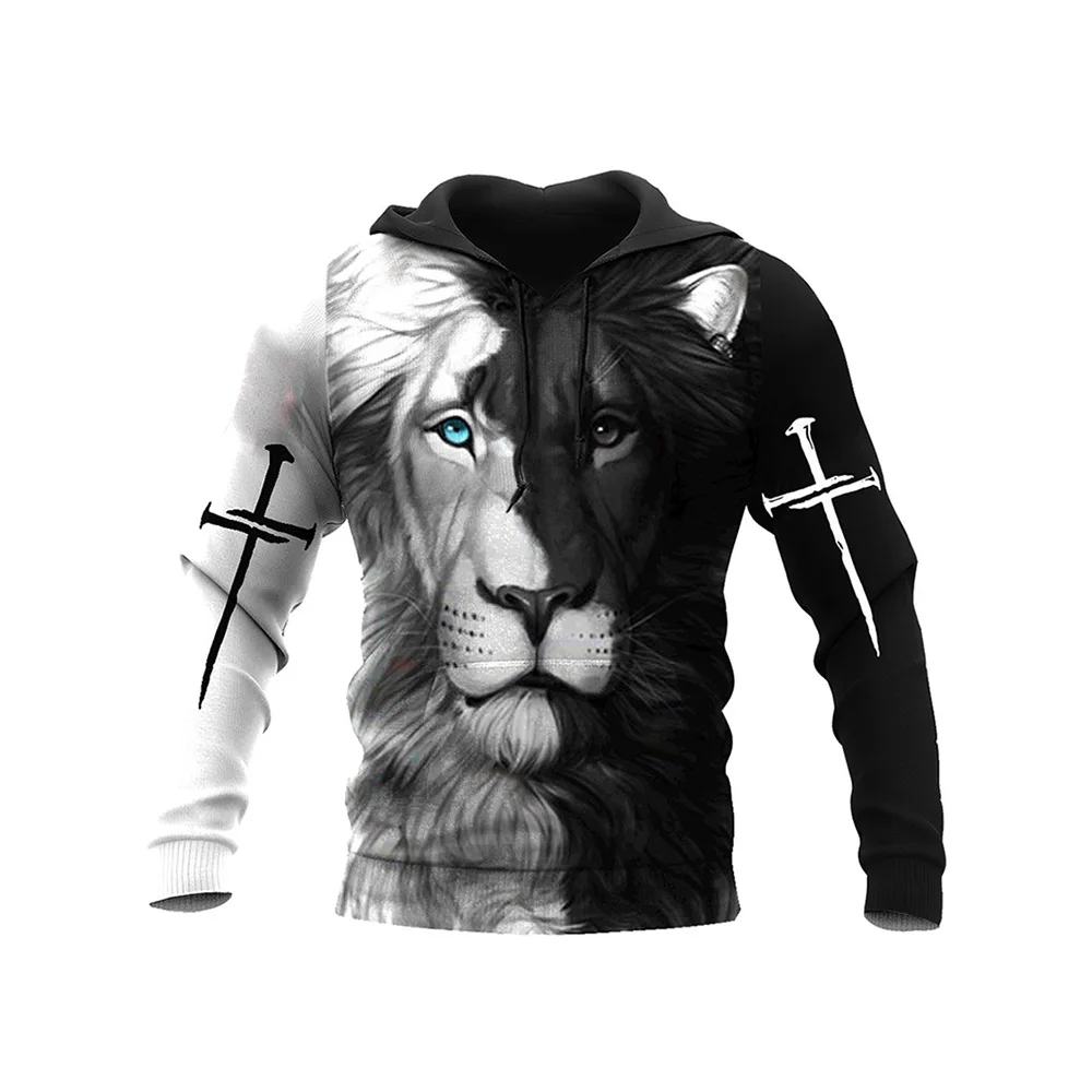 

Классический пуловер с рисунком животных, осенние мужские толстовки с цветными блоками, тонкая мужская толстовка с капюшоном в виде дракон...