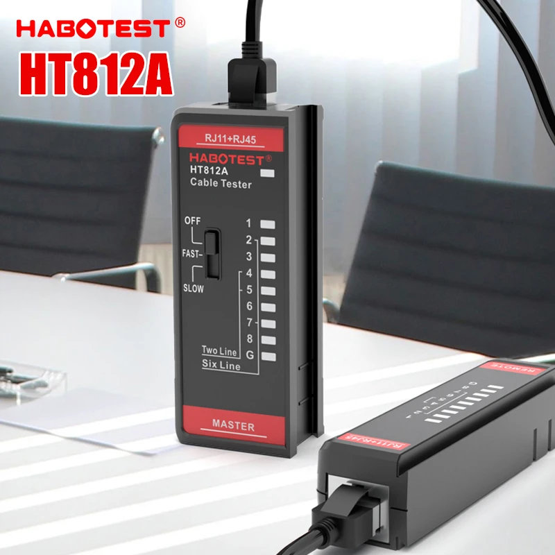 HABOTEST сетевой Кабельный тестер HT812A UTP LAN искатель RJ11 RJ45 мастер и удаленный набор