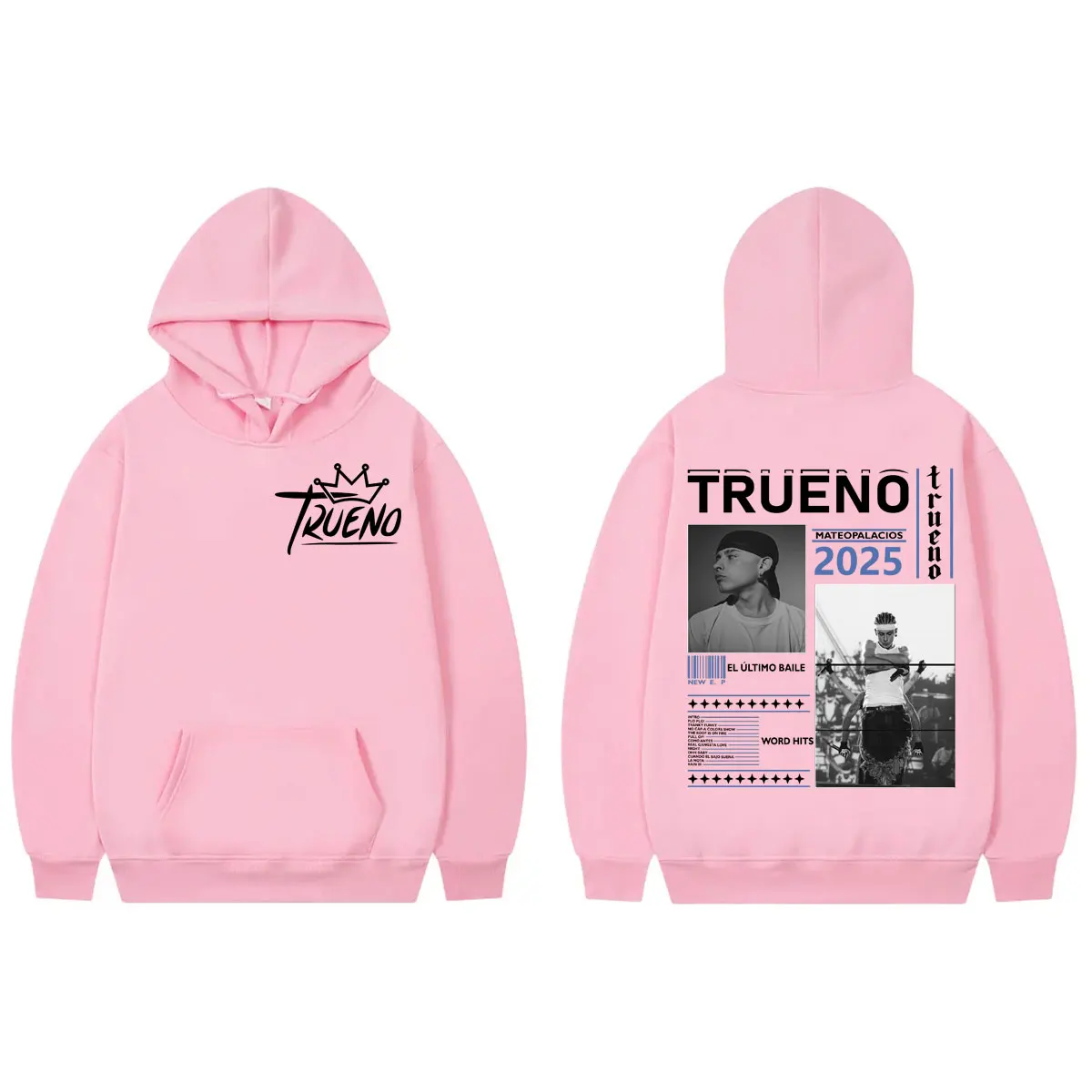 Рэпер Trueno El Ultimo Balie Tour 2025 Толстовка Мужчины Женщины Хип-Хоп Винтажные Пуловеры