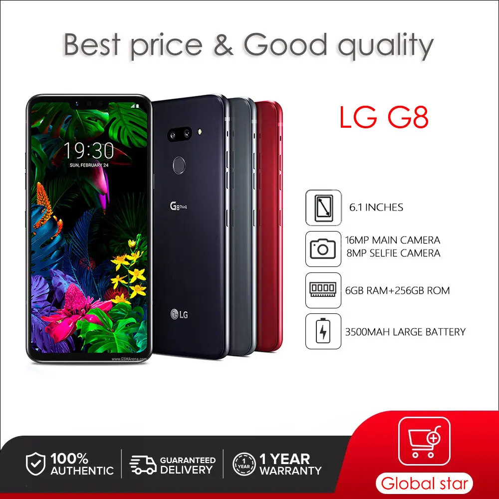 

LG G8 ThinQ Refurbished G820UM G820N Original Unlocked 6.1 inches 6GB 128GB ROM 16MP Camera Cellphone free shipping