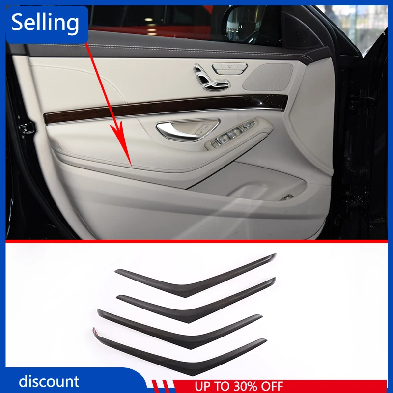 

Car Inner Door Decoration Strips Trim Accessories For Mercedes Benz W222 S Class S320 2014-2019 Inner Door Strips Oak Grain 4Pcs