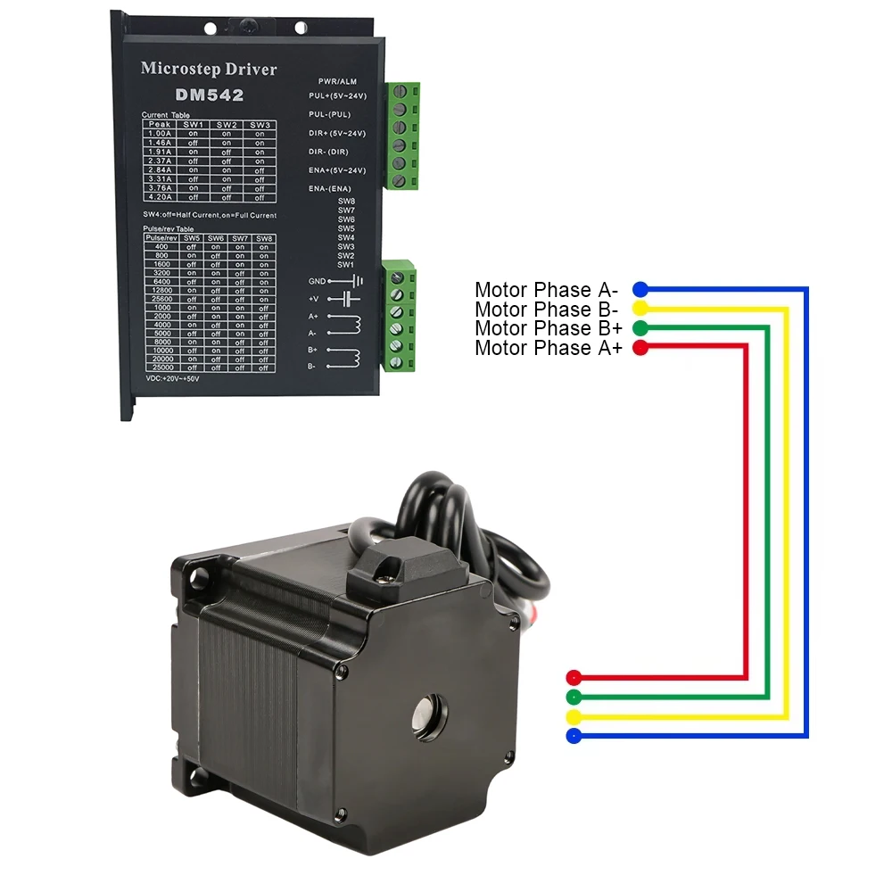 Шаговый электродвигатель MHTNC Nema23 57HS56 2-фазный 4-проводной 1 2нм 3 0 А 56 мм в длину D 6 35