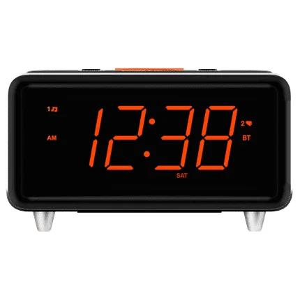 

Alarm Clock Radio with Bluetooth Speaker - CKS1521, Orange LED Display Desktop led display Small digital clock Clock with projec