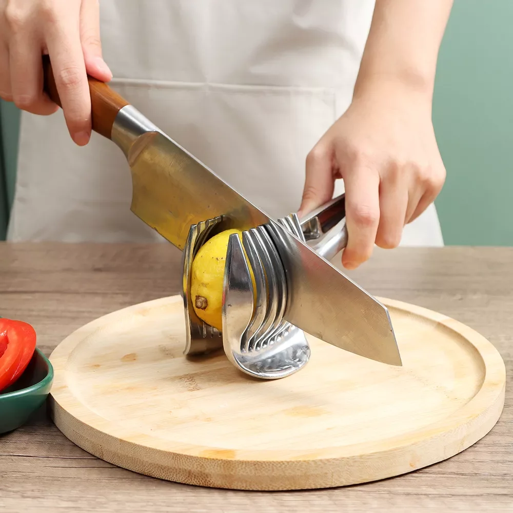 

Onion Holder Cherry Tomato Slicer Fruit Slicers Lemon Tomatoes Orange Cutter Vegetable Cooking Holders Kitchen Gadget Tool