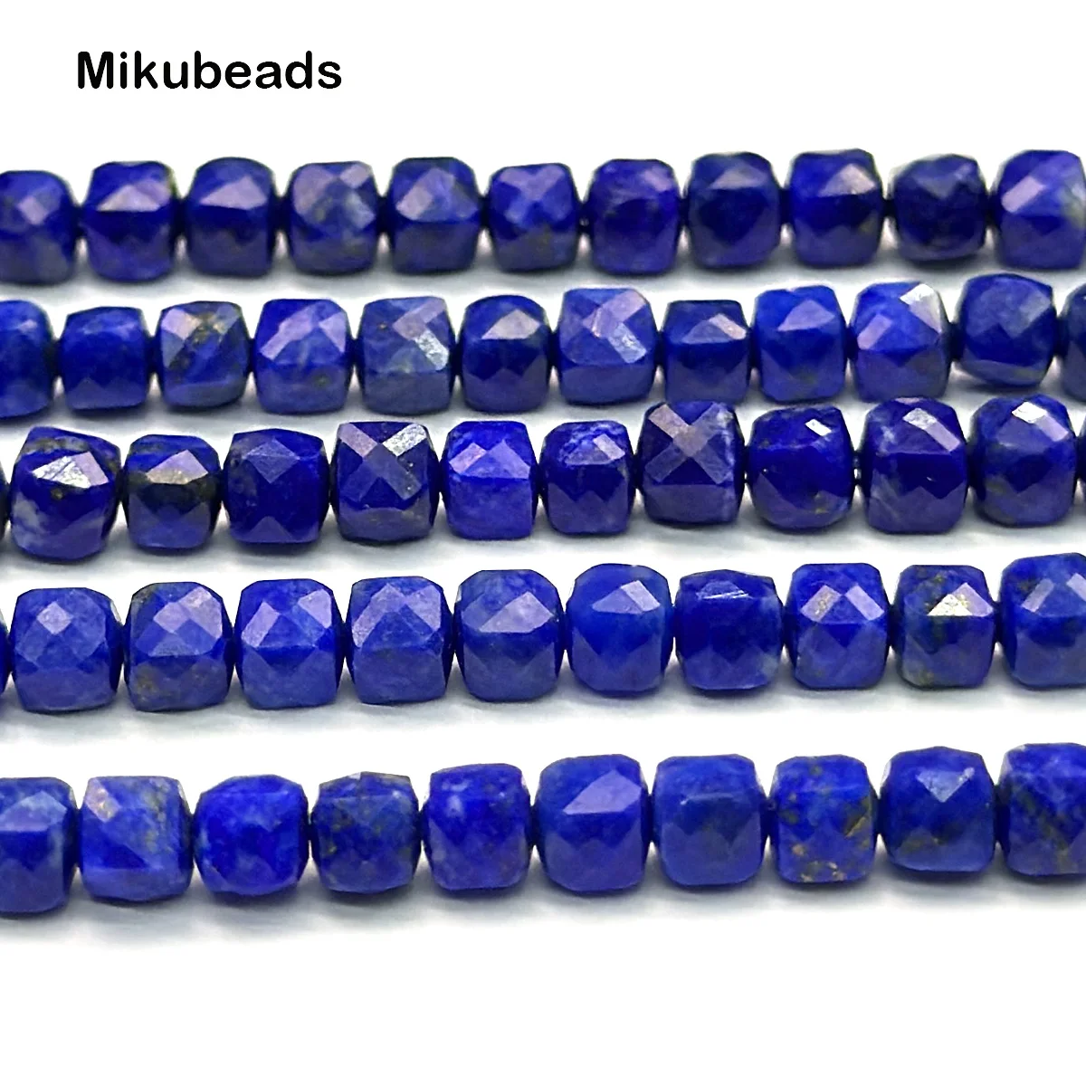 Оптовая продажа ограненные квадратные бусины 4 мм AA + Lapis Lazuli для изготовления