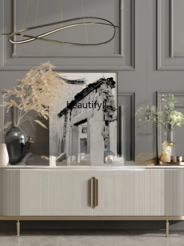 CXH шкаф для телевизора из массива дерева постмодерн джаз белый мрамор небольшой